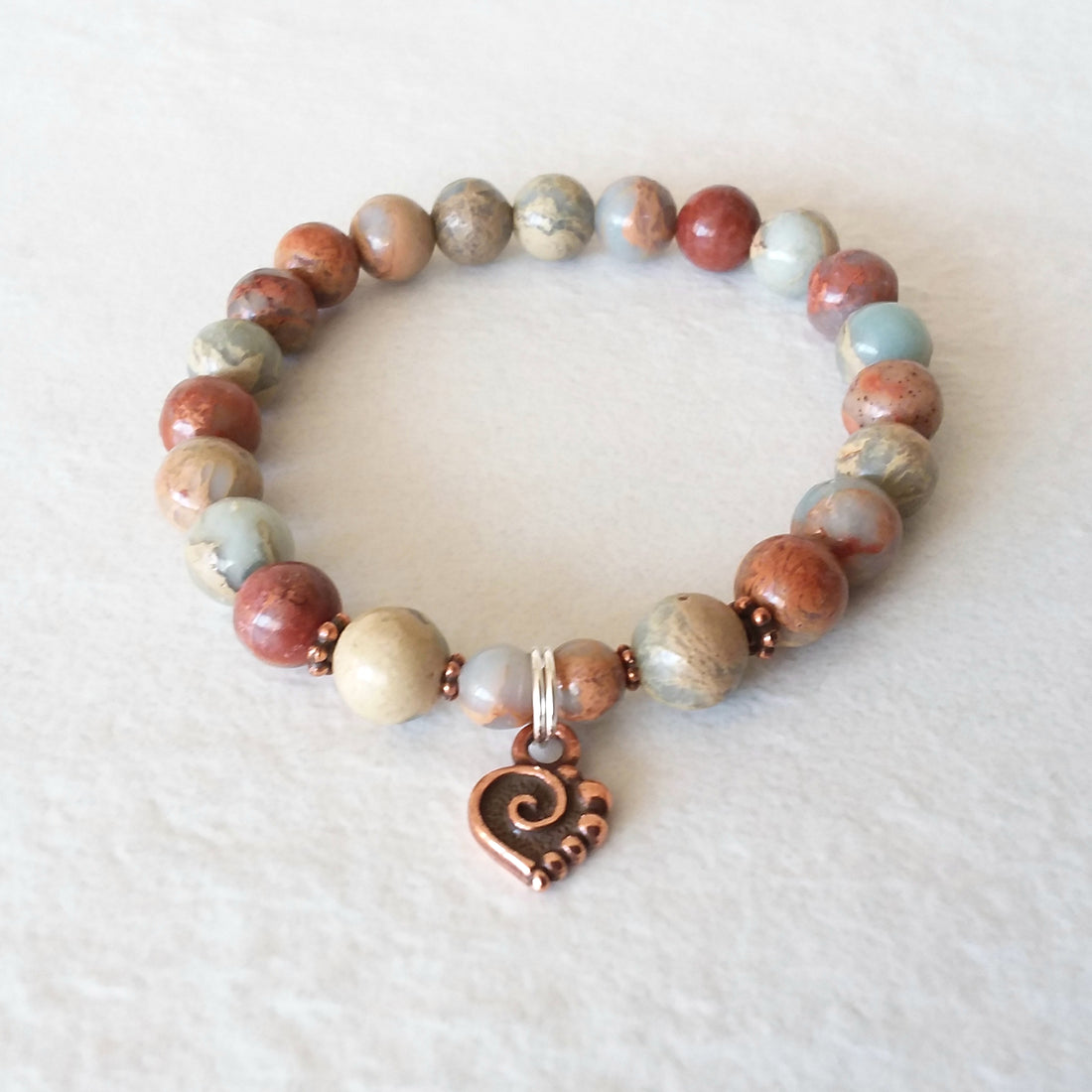 Aqua Terra Jasper with Spiral Heart