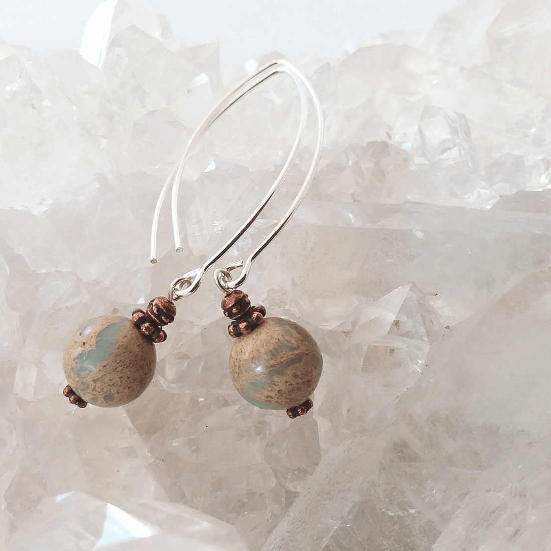 Aqua Terra Jasper Bow Dangle Earrings