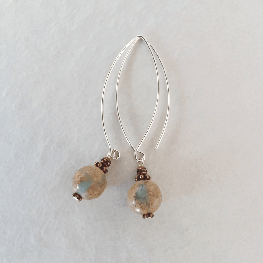 Aqua Terra Jasper Bow Dangle Earrings