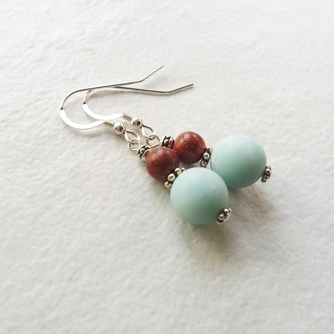 Amazonite with Rosewood Earrings
