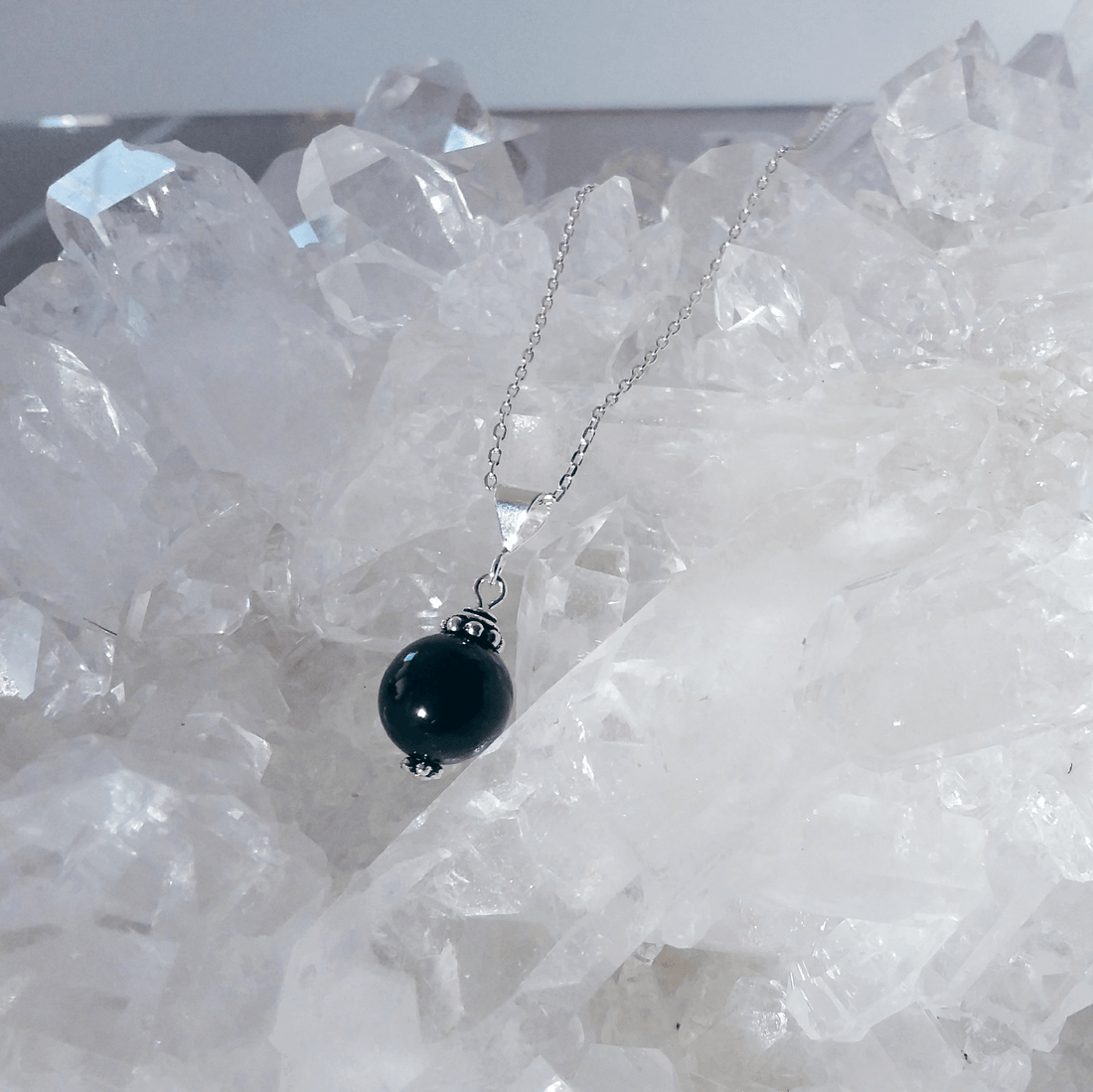 Black Tourmaline Single Gem Necklace