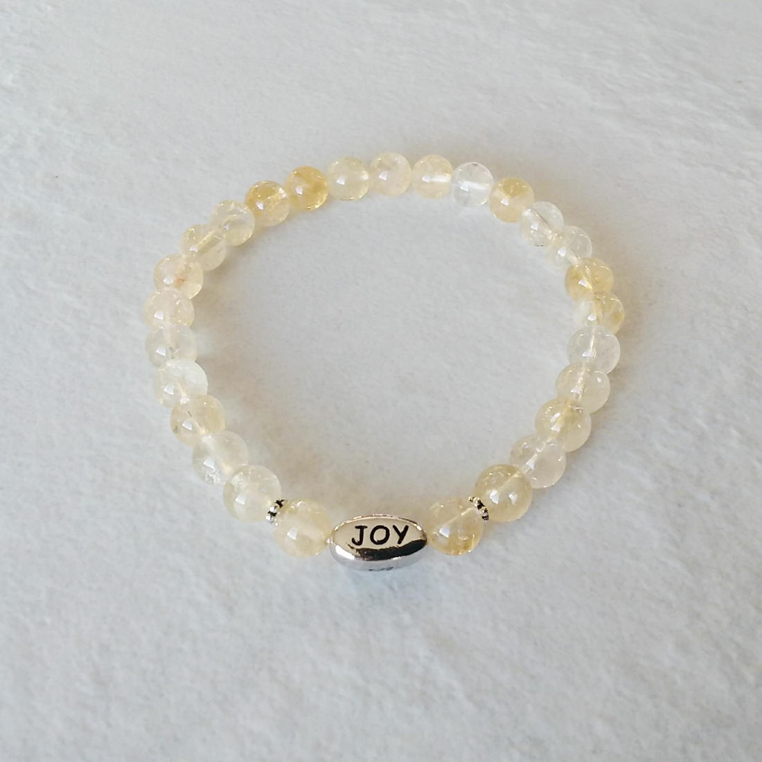 Citrine Stretch Bracelet with "Joy"