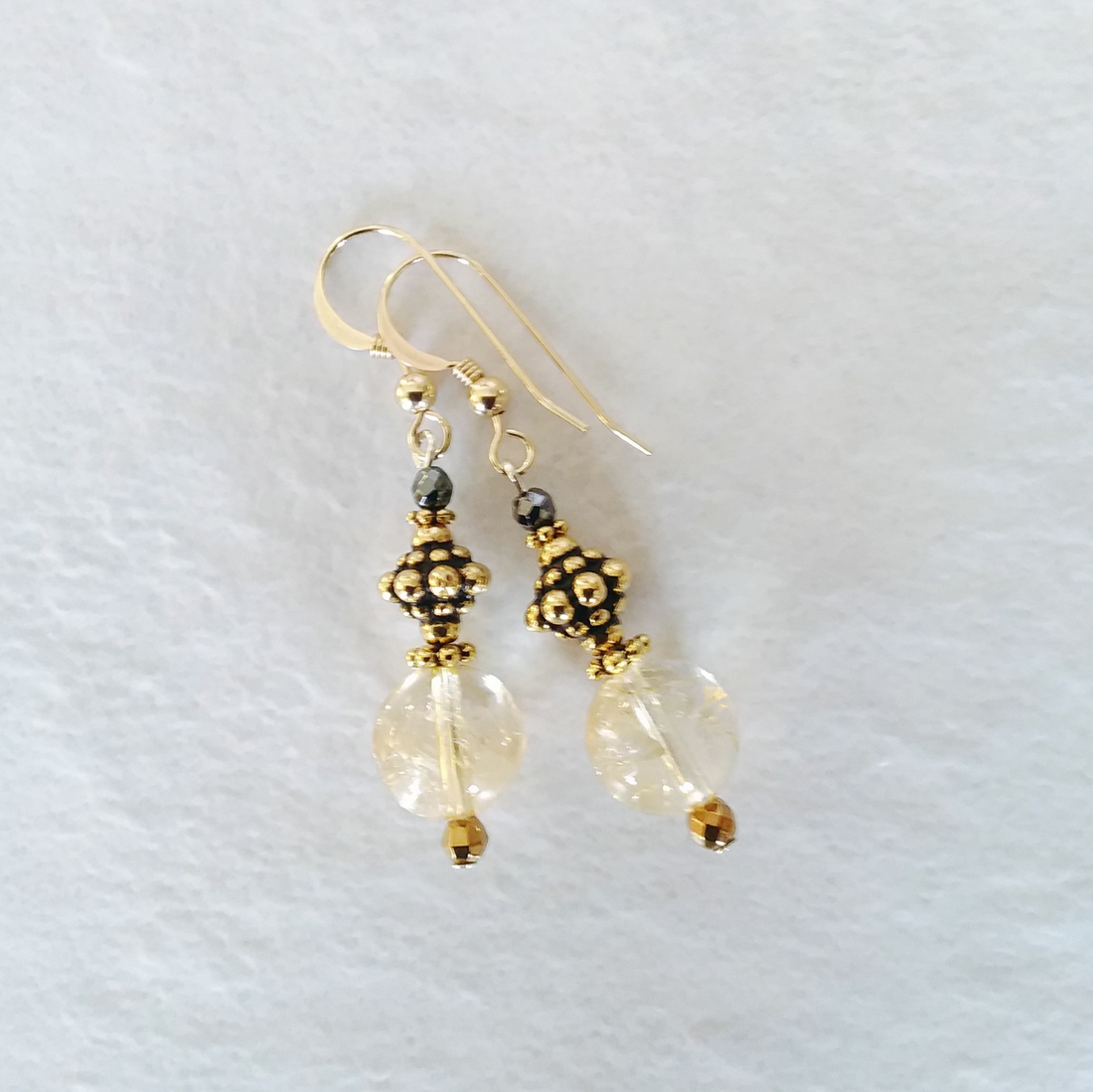 Citrine Gold Drop Earrings