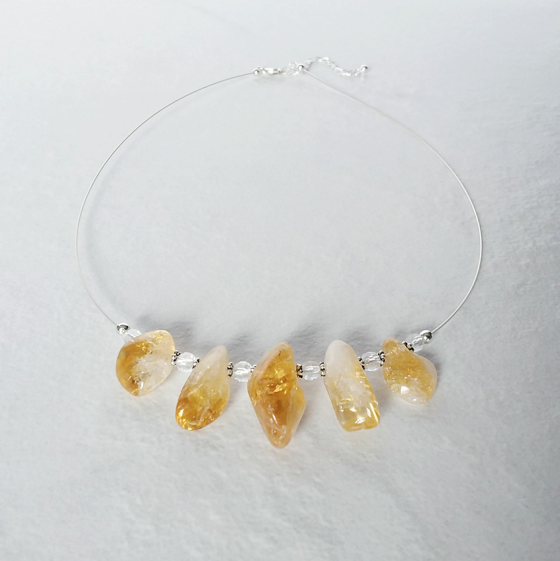 Citrine Gem Nugget Necklace