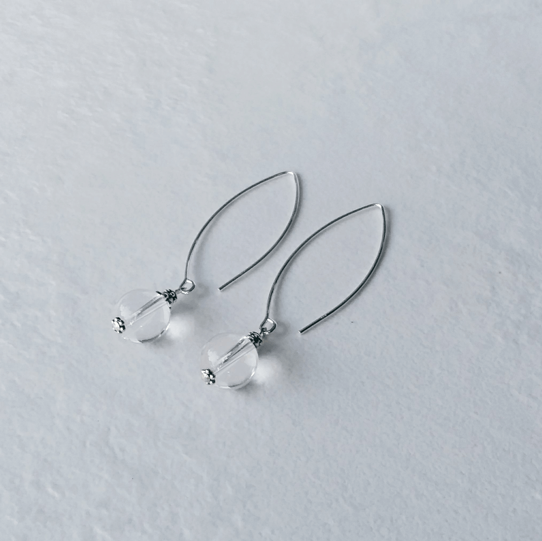 Crystal Quartz Bow Dangle Earrings