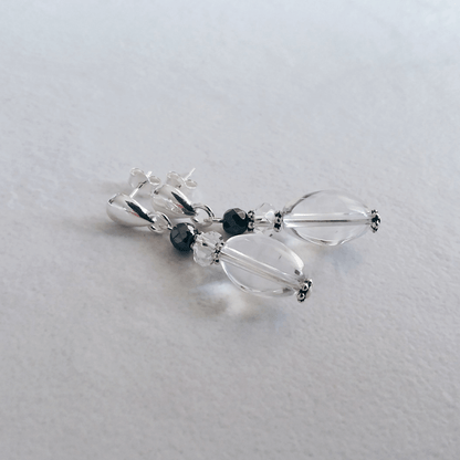 Crystal Quartz Teardrop Stud Earrings