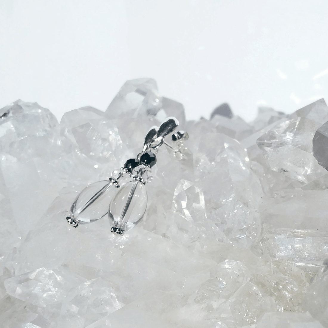 Crystal Quartz Teardrop Stud Earrings