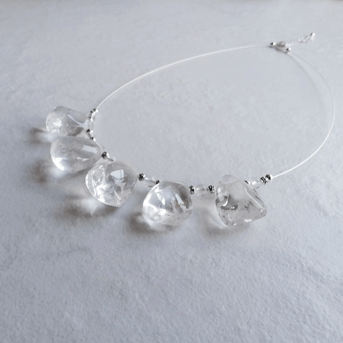 Crystal Quartz Droplets Necklace