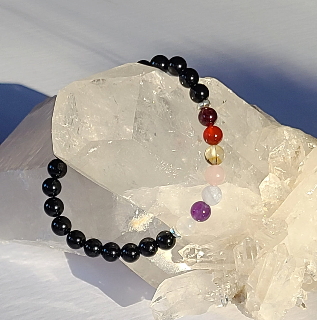 Chakra Stretch Bracelet ~ 6mm with Black Tourmaline