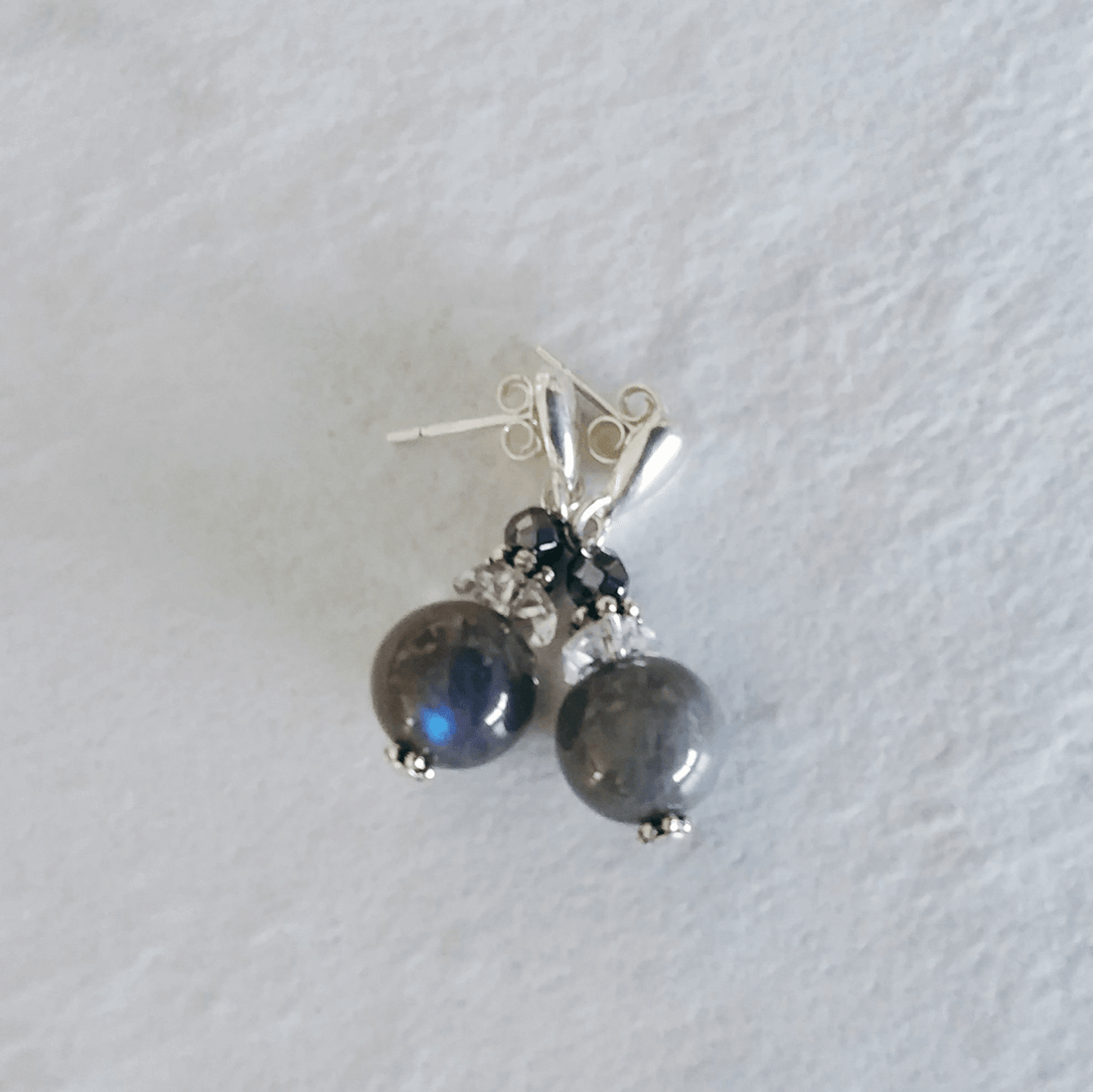 Labradorite Teardrop Stud Earrings