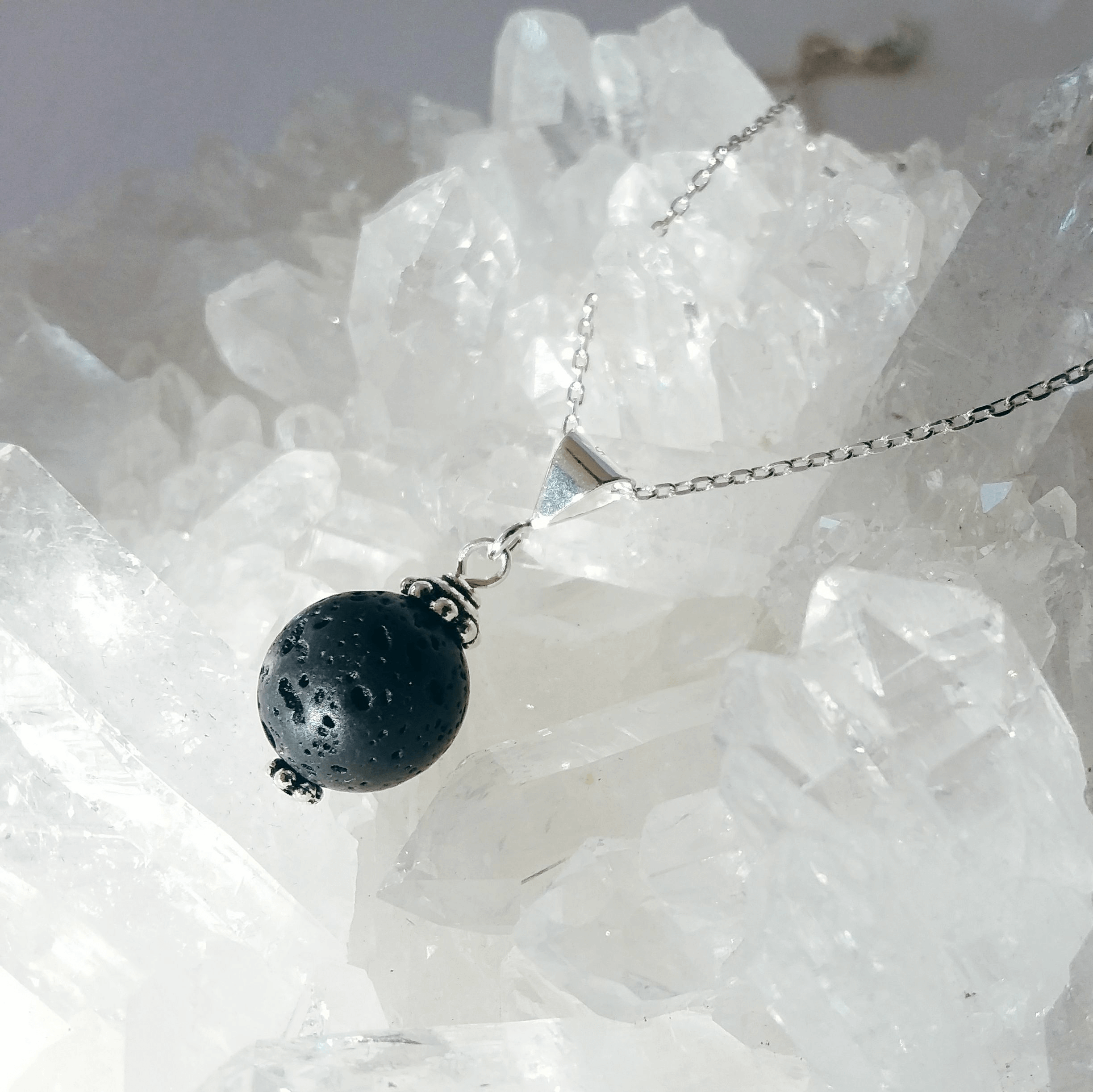 Lava Rock Single Gem Necklace