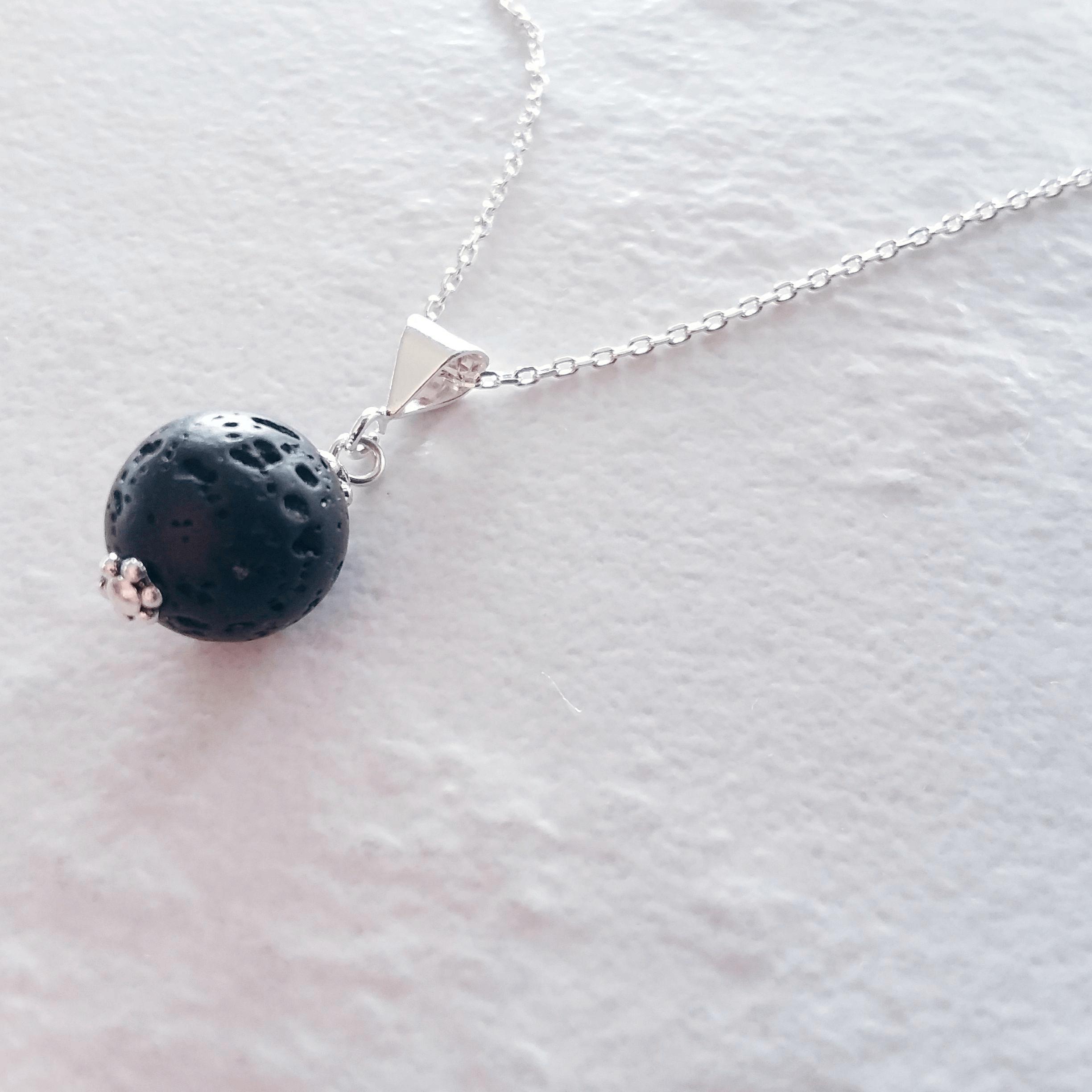 Lava Rock Single Gem Necklace