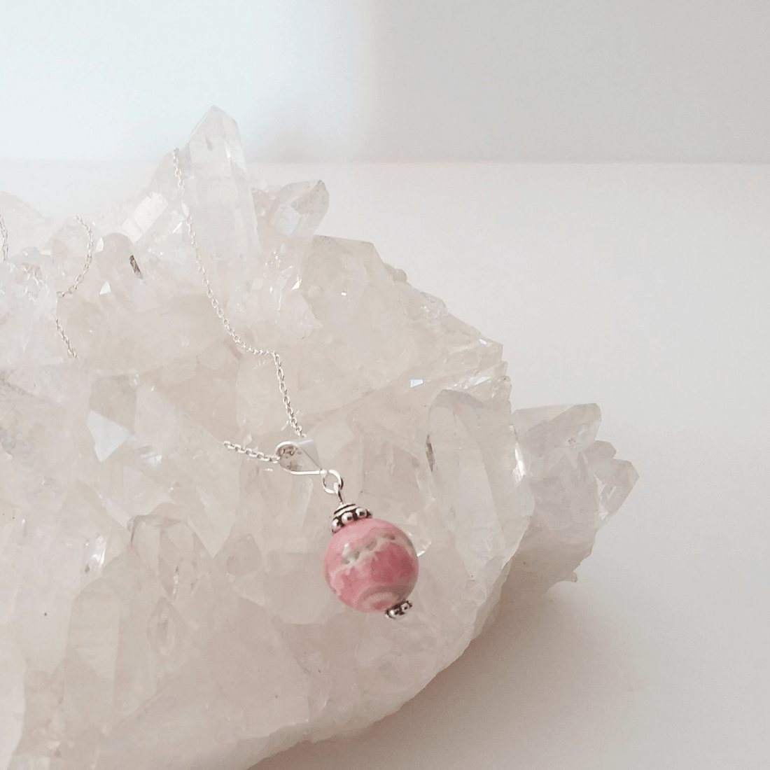Rhodochrosite Single Gem Necklace