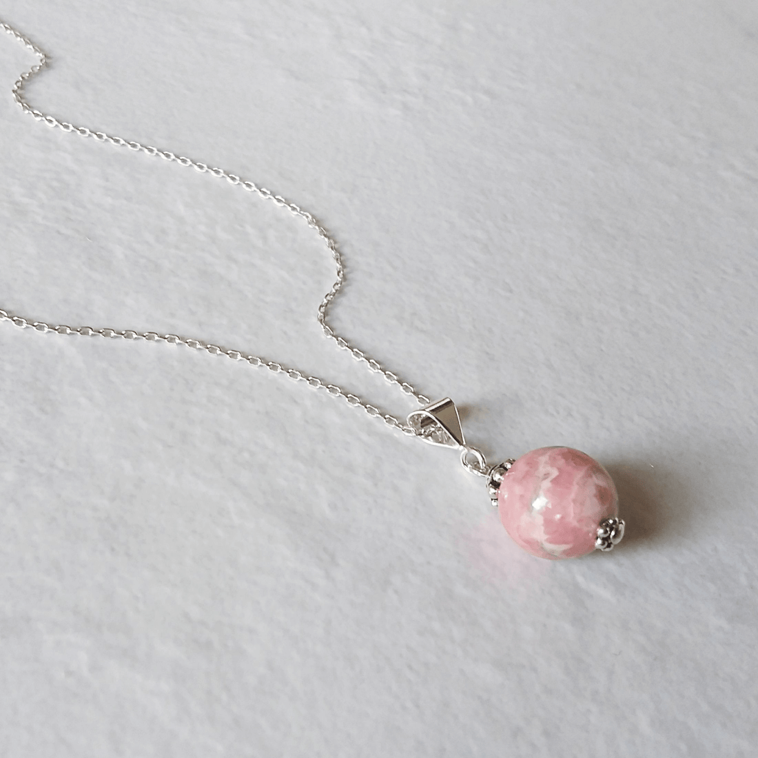Rhodochrosite Single Gem Necklace