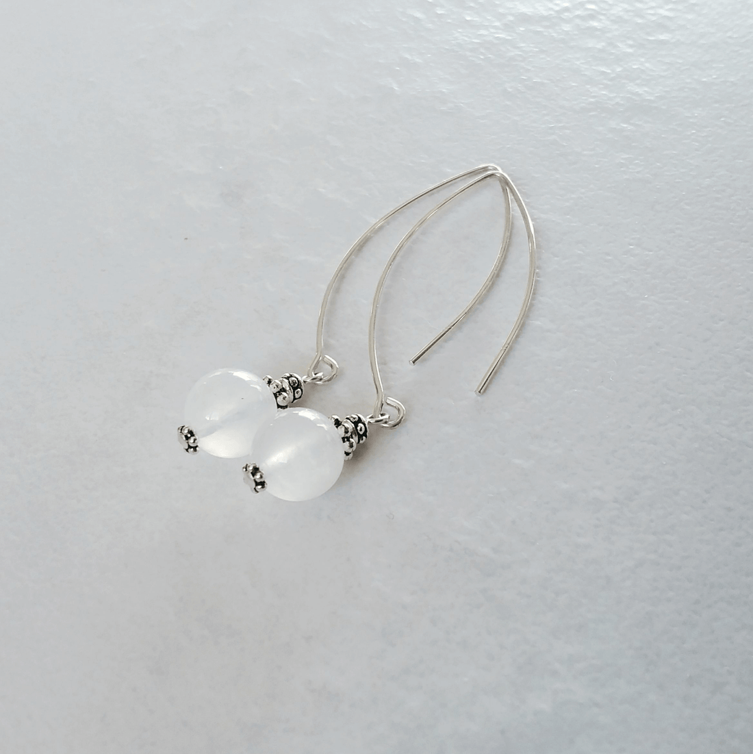 Rainbow Moonstone Bow Dangle Earrings