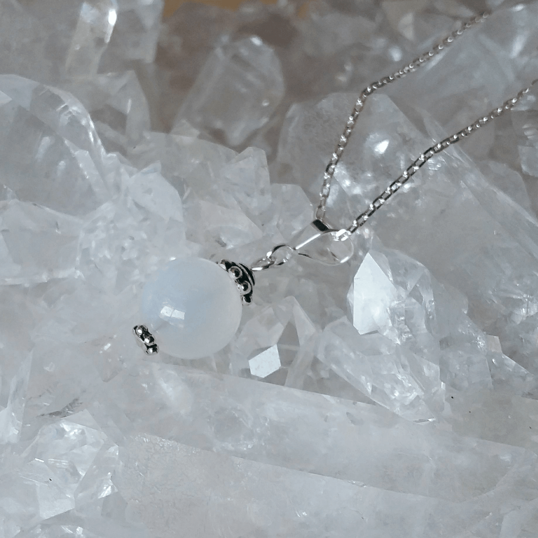 Rainbow Moonstone Single Gem Necklace
