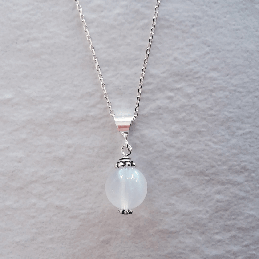 Rainbow Moonstone Single Gem Necklace