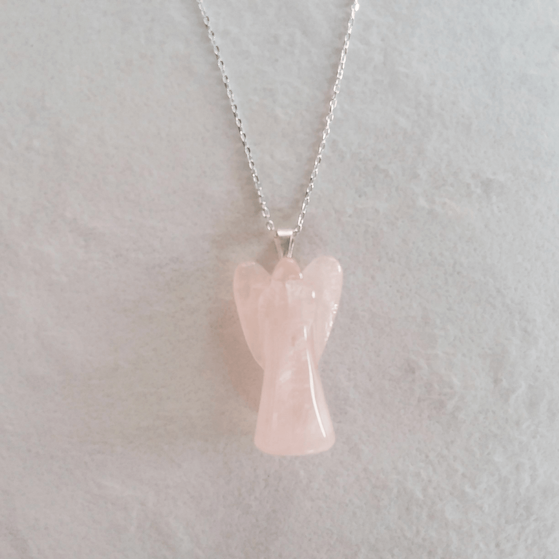 Rose Quartz Angel Necklace