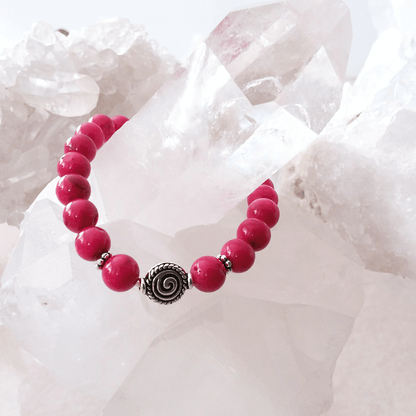 Red Sea Bamboo Stretch Bracelet with Spiral Bead