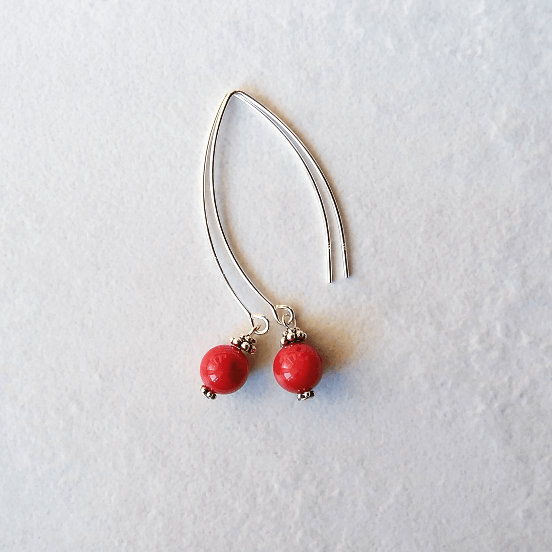 Red Sea Bamboo Bow Dangle Earrings